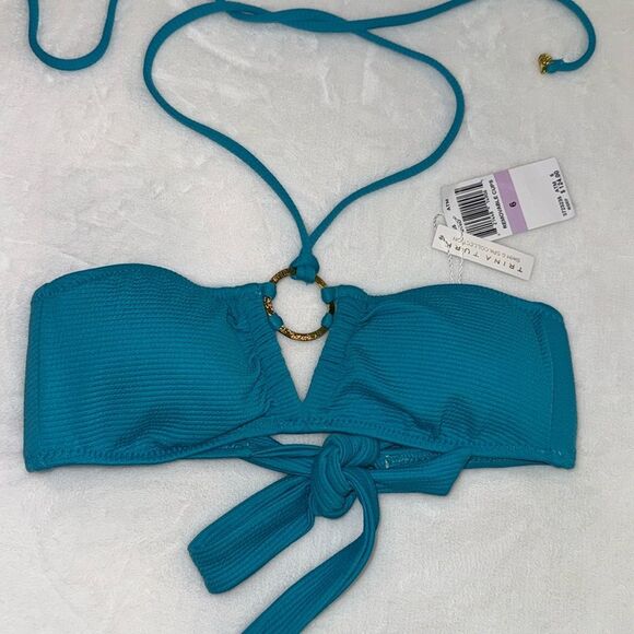 Trina Turk Ripple Rib Bandeau Top Size 6 - Picture 7 of 10